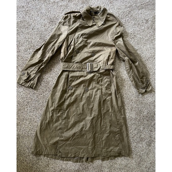 Other - US Army Vintage 50s Korean War Rain Coat Military Trench 36 REG Nylon Taupe Read